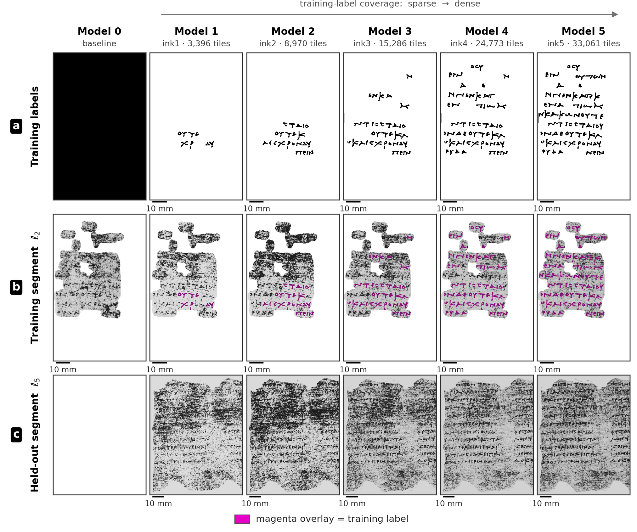 Pseudo-labeling loop across six model iterations on PHerc. 1667